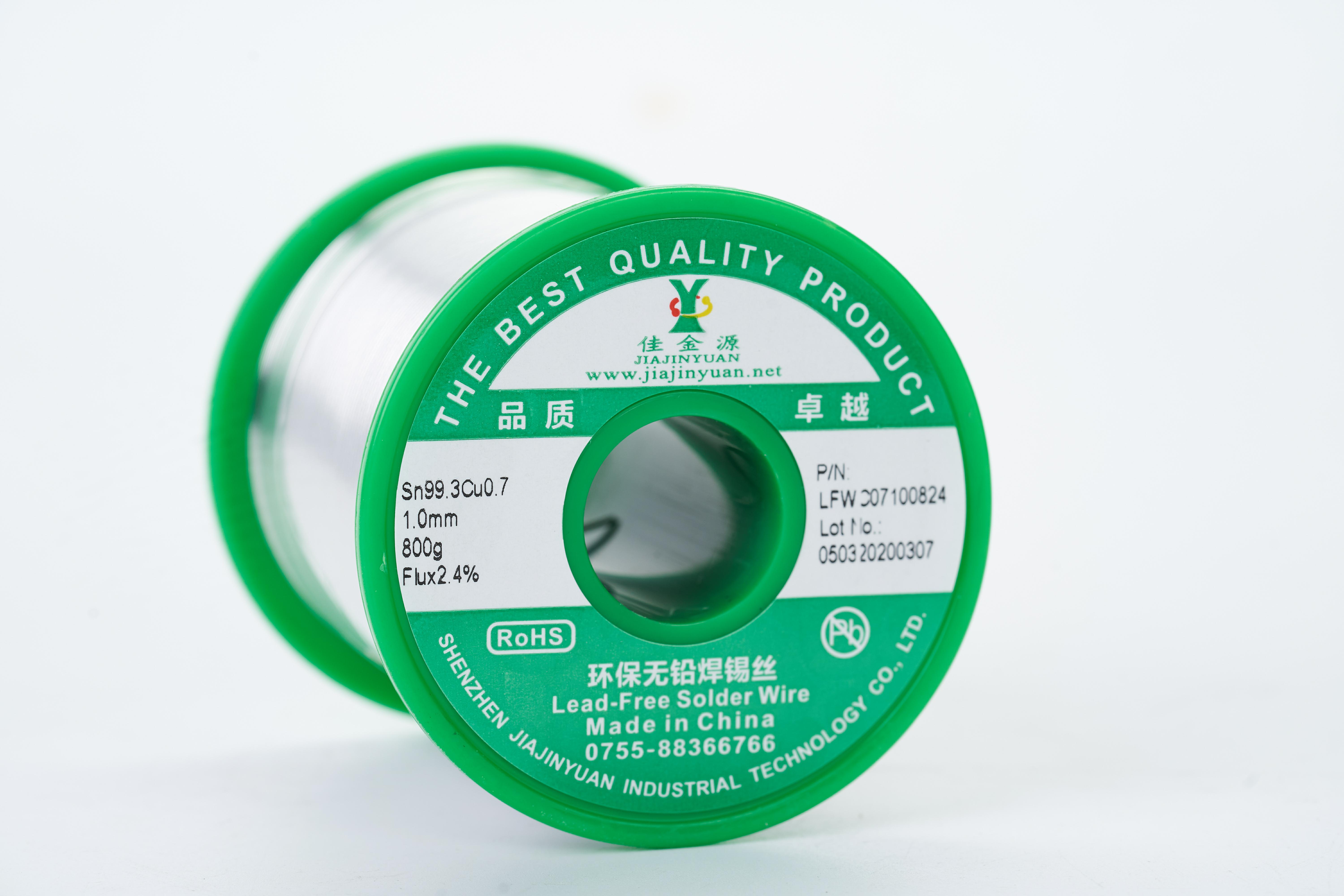 Silver-free lead-free solder wire