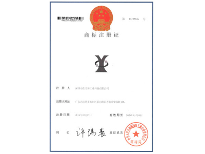 JJY Pattern Trademark Registration Certificate