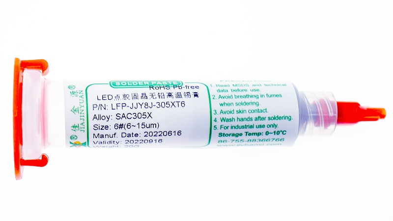 Dispensing lead-free high-temperature solder paste