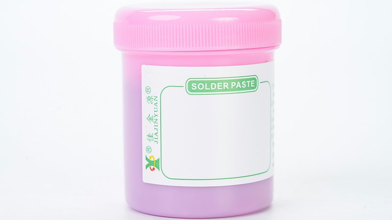 Red bottle lead-free solder paste with white label